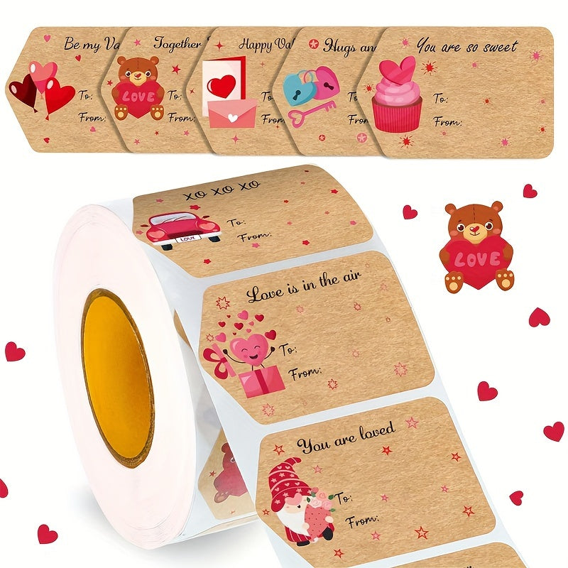 500pcs Love Stickers Sealing Stickers Holiday Decoration Gift Adhesive Labels