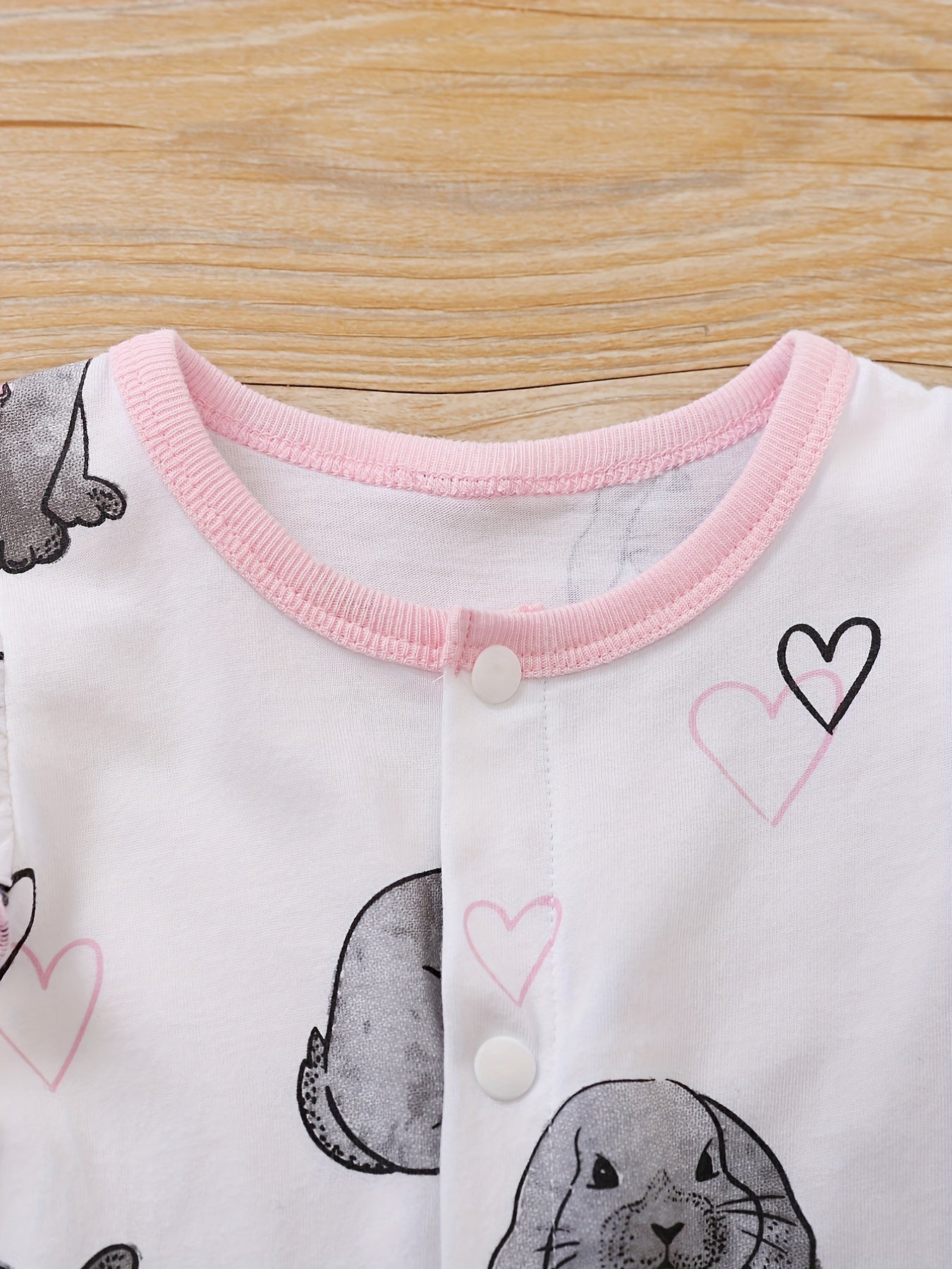 Easter Bunny Graphic Cotton Romper Jumpsuit