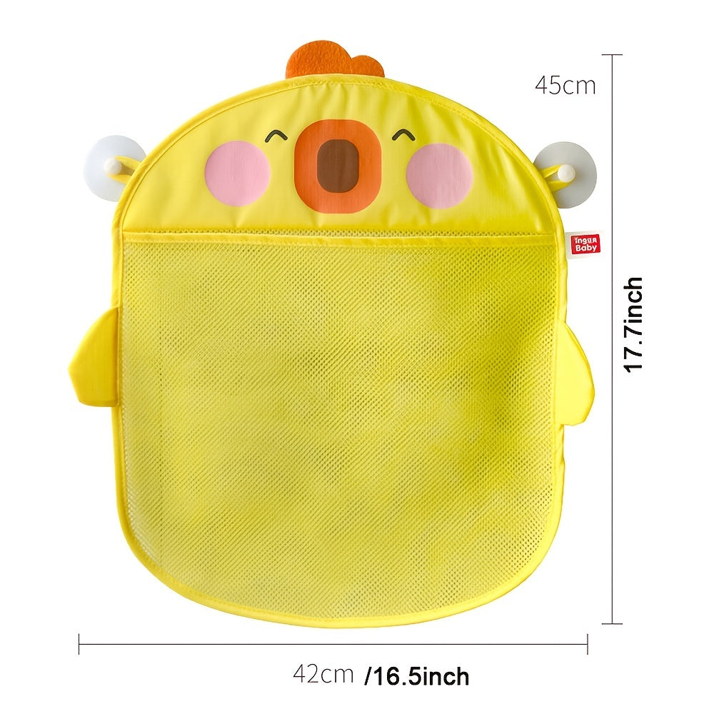 Kids Toy Storage Bag Cartoon Chicken With Suction Cup