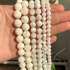 Mother Of Pearl Trochus Shell Beads Round Loose Beads 15in 4 6 8 10 12mm