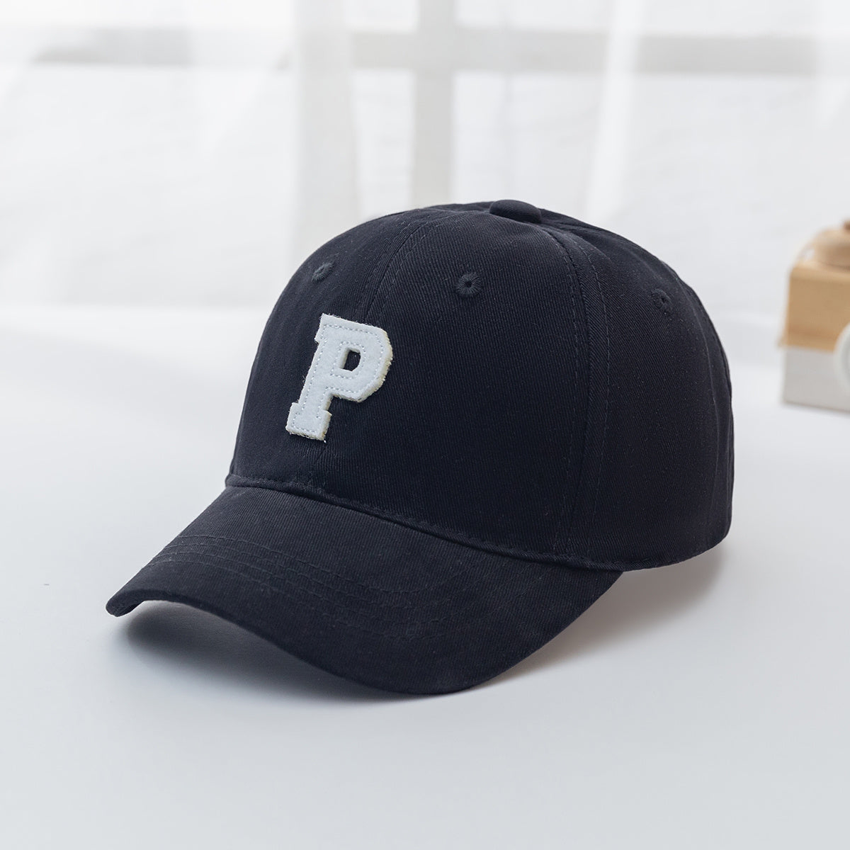 Boys P Letter Embroidered Baseball Cap Adjustable Comfortable Sun Hat