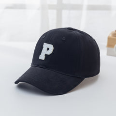 Boys P Letter Embroidered Baseball Cap Adjustable Comfortable Sun Hat
