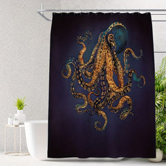 Waterproof Octopus Shower Curtain 72x72in