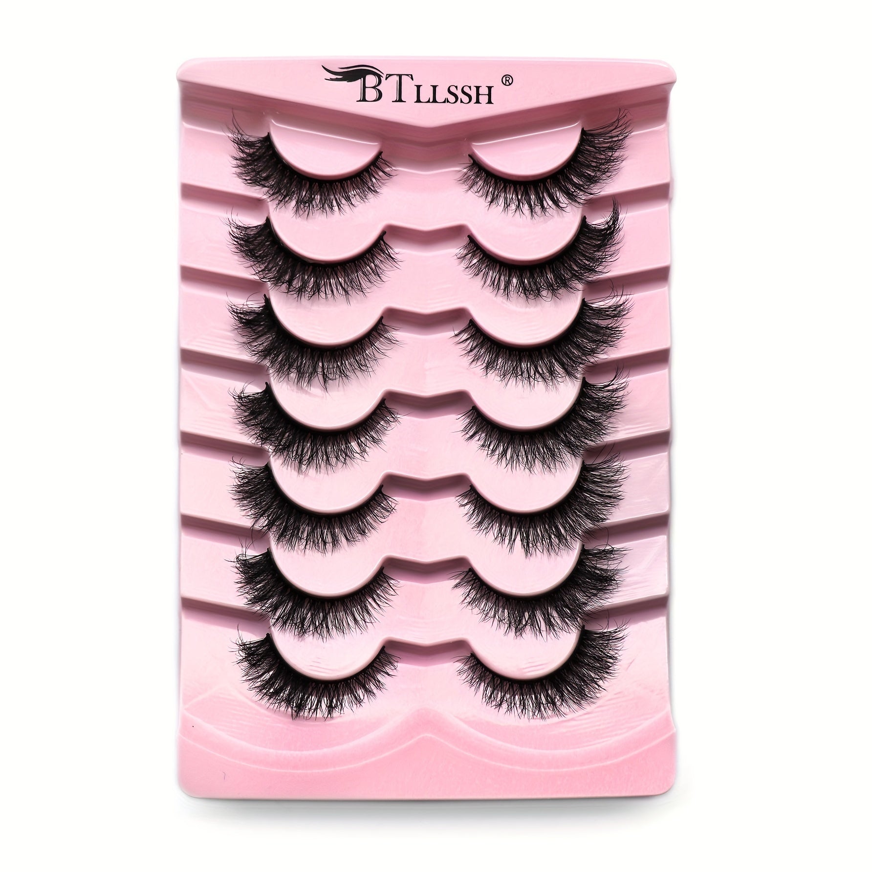 7 Pairs False Eyelashes Thick Curling 13mm Wispy False Eyelash
