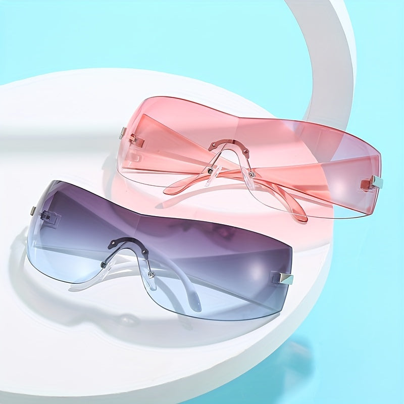 Y2K Gradient Rimless Sunglasses UV400