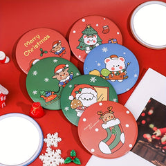 Christmas Theme Round Mirror Pocket Size Makeup Mirror for Travel