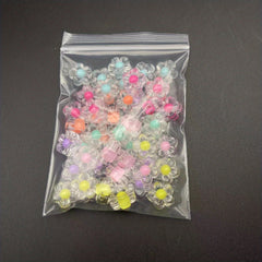 50pcs Transparent Acrylic Flower Beads for DIY Jewelry Making