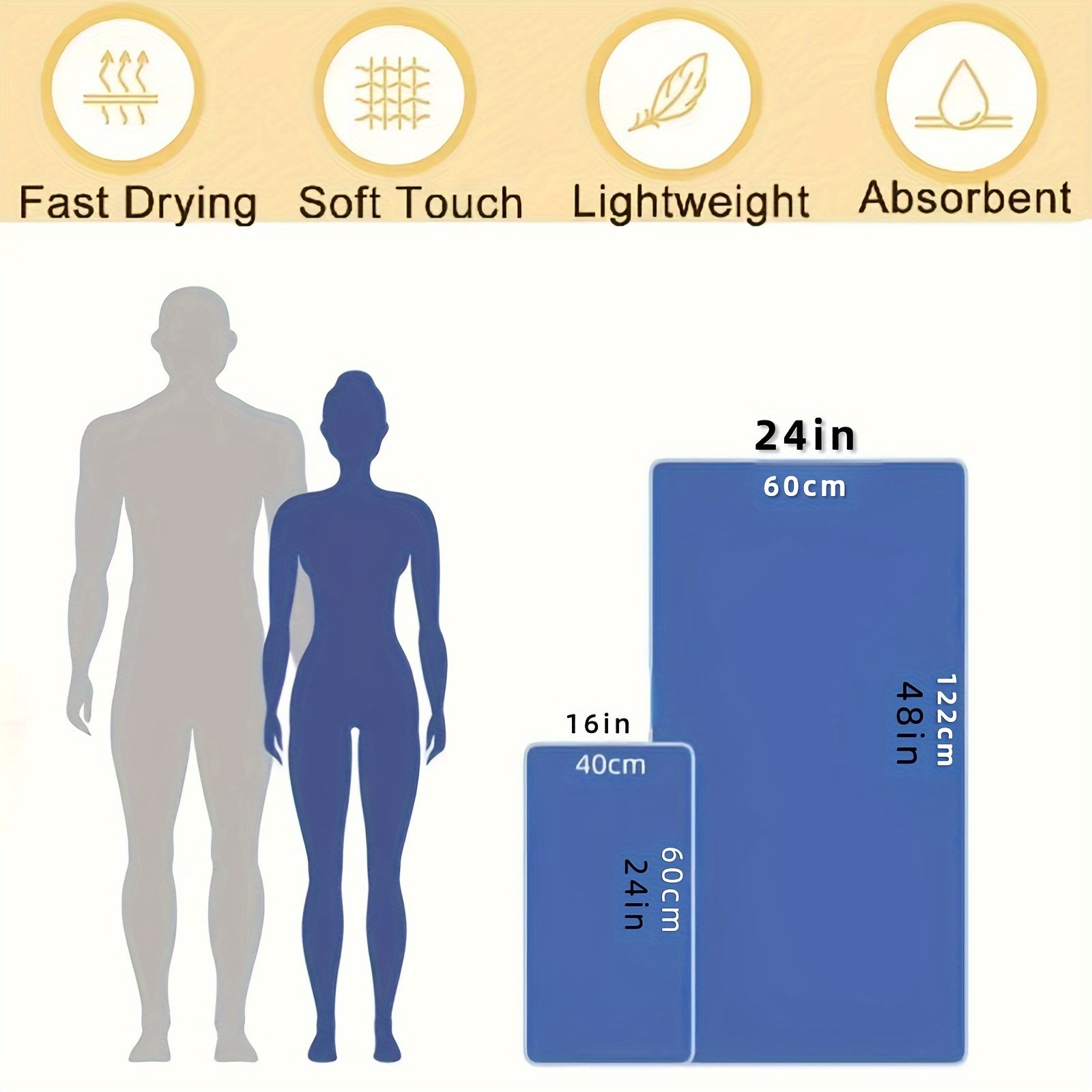 Quick Drying Microfiber Travel Towel Soft Lightweight for Gym Beach Yoga