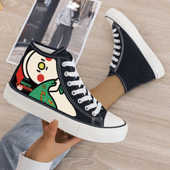Christmas Plush Lined Chunky Canvas Sneakers