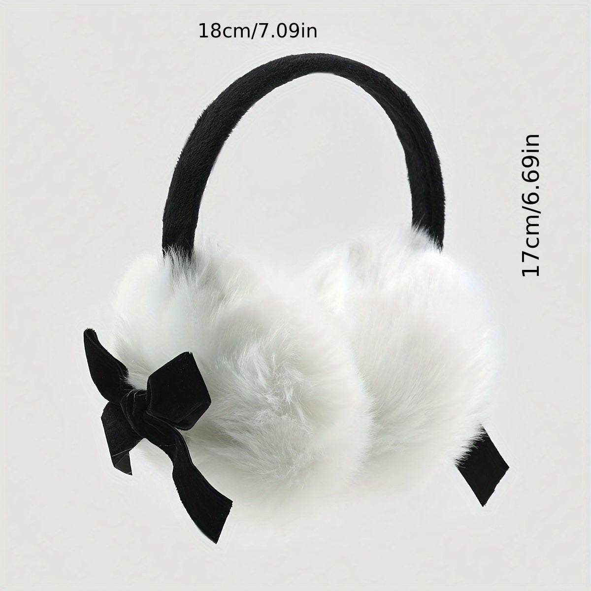 Festive Bow Earmuffs Soft Faux Fur Hand Wash Perfect Fit Suede