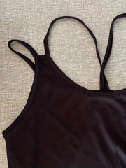 Solid Cutout Straps Tank Top Summer Sleeveless Top