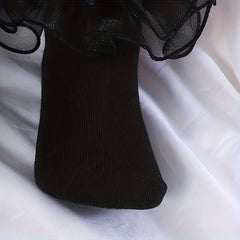 Kids Lace Dance Short Socks Large Flowers