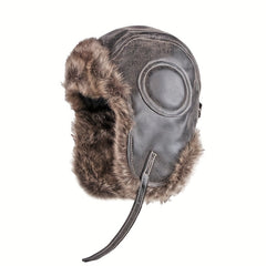 Winter Retro Windproof Warm Ear Protection Leather Hat