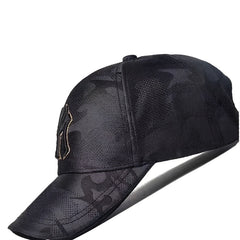 Men's Camo Baseball Cap with Yellow Trim, Unisex Fit