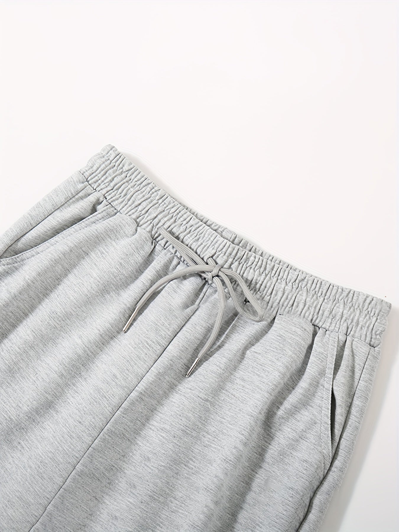 2pcs Women's Solid Loose Pants with Elastic Waist