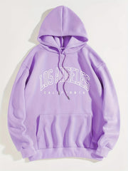 Kangaroo Pocket Preppy Hoodie Casual Long Sleeve Drawstring Hoodies