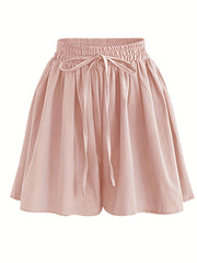 Basic Drawstring Shorts Women's Casual Stretch Shorts