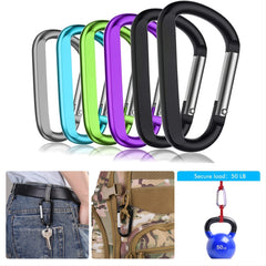 5pcs Large Key Carabiner Clips Heavy Duty Aluminum D Ring Keychain Snap Hooks