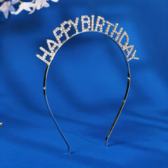 Happy Birthday Headband For Girls Princess Crown Rhinestone