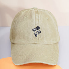 Mushroom Washed Baseball Cap Adjustable Buckle Closure Cap