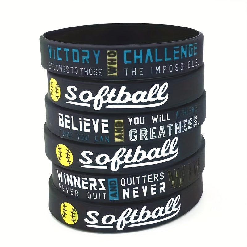 Stylish Unisex Softball Letter Graphic Silicone Bracelet