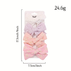 4pcs Floral Bow Hair Clip Ponytail Clip for Baby Girls