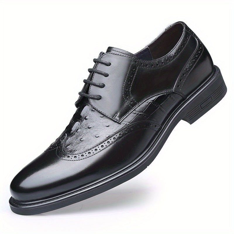 Men's Brogue Derby Shoes Wingtip Lace Up Outdoor Dress Office Business Formal