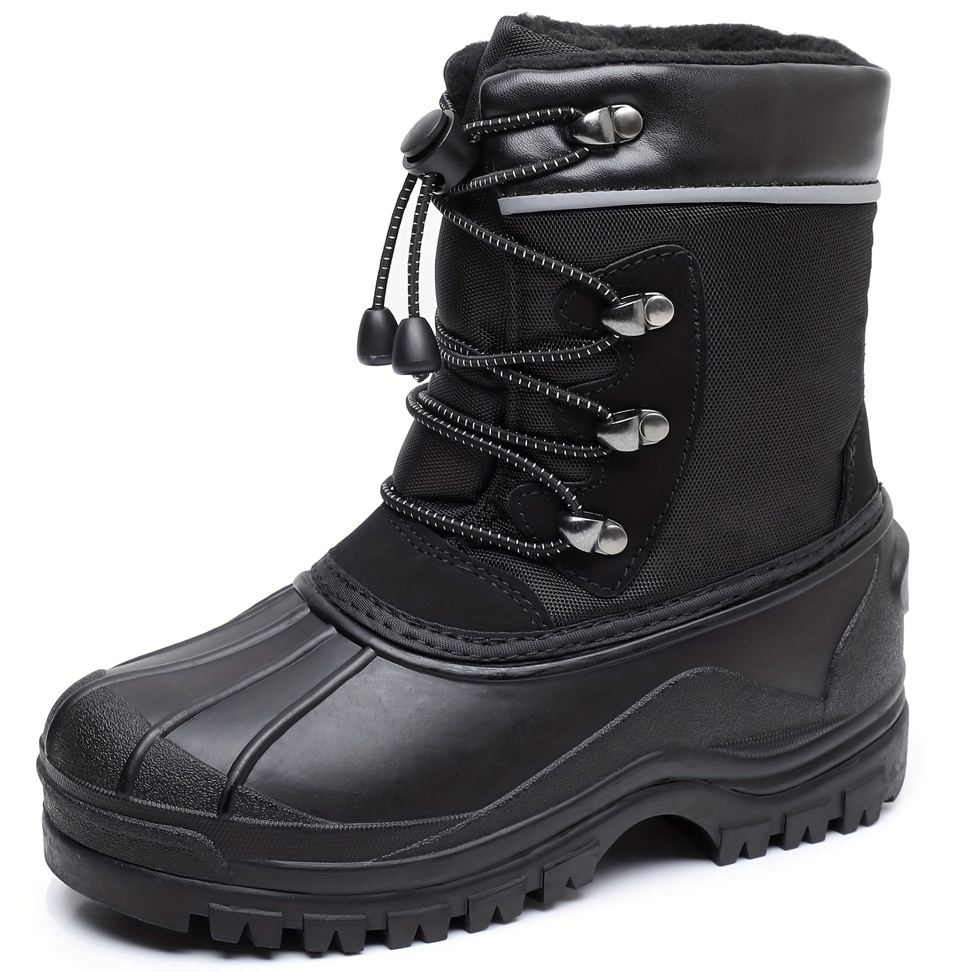 Boy's Snow Boots Fleece Lined Non slip Cozy Outdoor Hiking Shoes