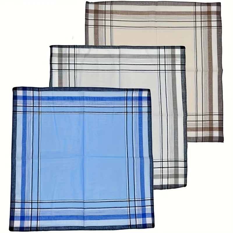 6pcs Men's Handkerchief Set Classic Plaid Soft Absorbent Pocket Square Hankies