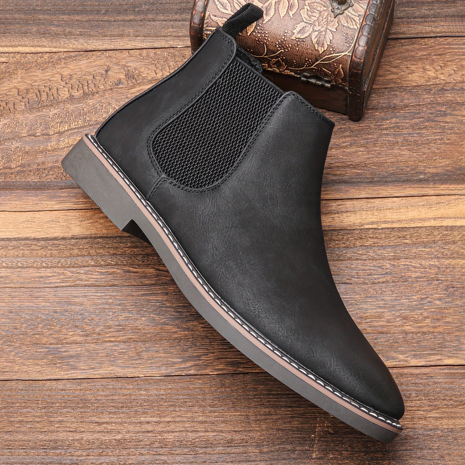 Men's Chelsea Boots Round Toe Ankle Boots