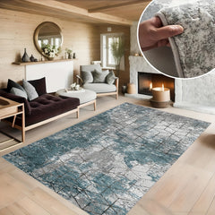Soft Geometric Faux Cashmere Area Rug