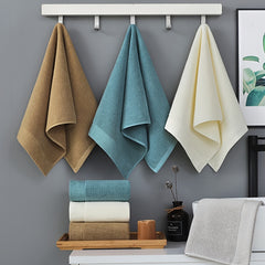 2pcs Soft Cotton Bath Towel Set Absorbent 13.4x29.1in & 55.1x27.6