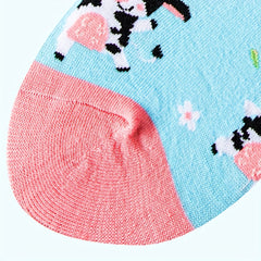 Cartoon Cow Print Socks & Funny Mid Tube Socks Women's Stockings