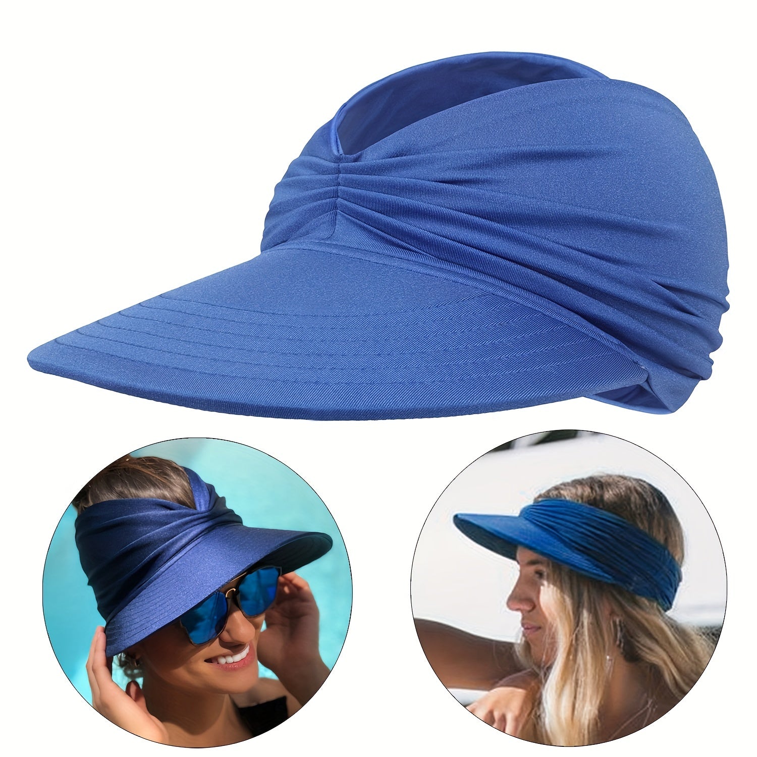 UPF 50 UV Protection Visors Hat Solid Sunscreen Beach Hat Women