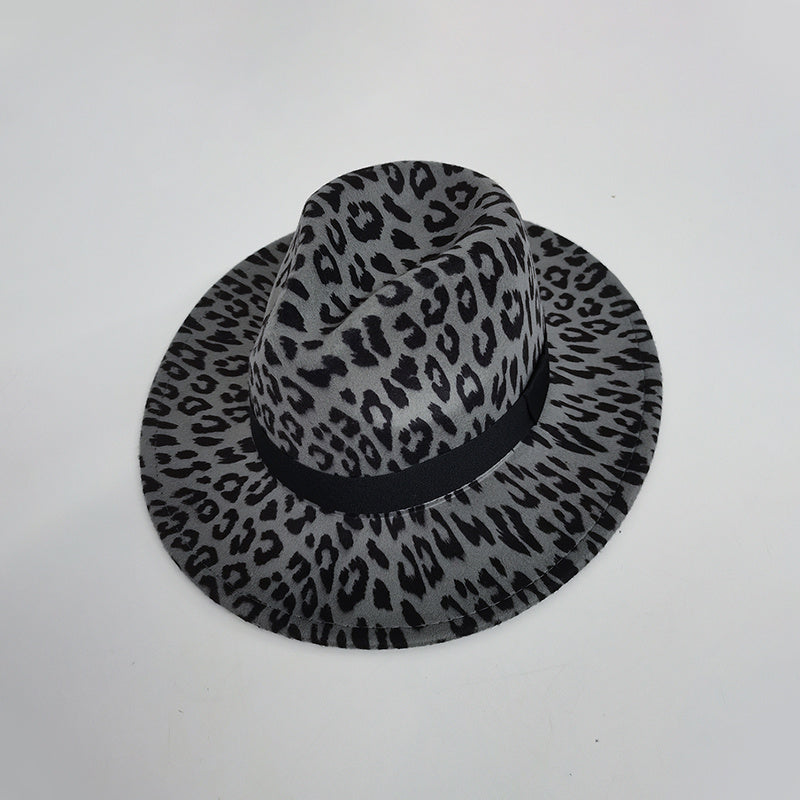 Leopard Print Fedora Hat Cap Hats For Women Men Outdoor Hat