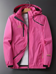 Waterproof Hooded Jacket Full Zipper Climbing Coat