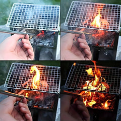 2pcs Stainless Steel Telescopic Fire Blow Pipes Camping Barbecue Stick