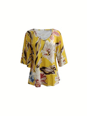 Floral Print V-Neck Mini Dress