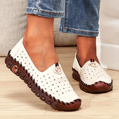 Women's Hollow Out Flat Loafers Slip On Shoes Casual Low Top Flats