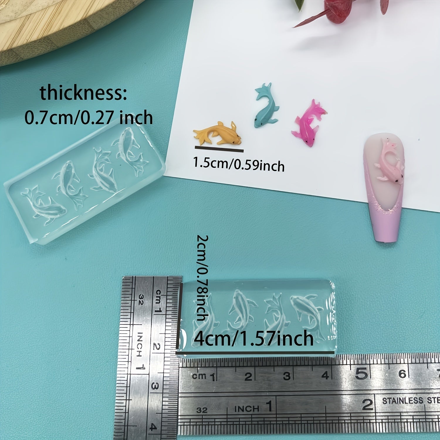 Koi Fish Silicone Resin Mold for DIY Craft Pendant Charms
