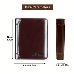 RFID Anti-theft Leather Wallet Trifold Slim Short Wallet