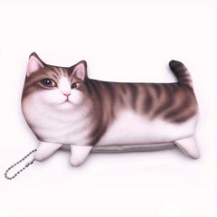 Simulation Cat Pencil Case Printed Cat Stationery Bag
