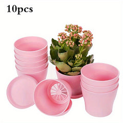 10pcs Plastic Planters Modern Decorative Gardening Containers for Home Garden