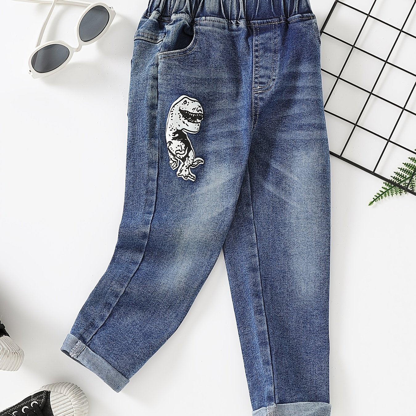 Boys Dinosaur Print Jeans For Kids