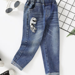 Boys Dinosaur Print Jeans For Kids