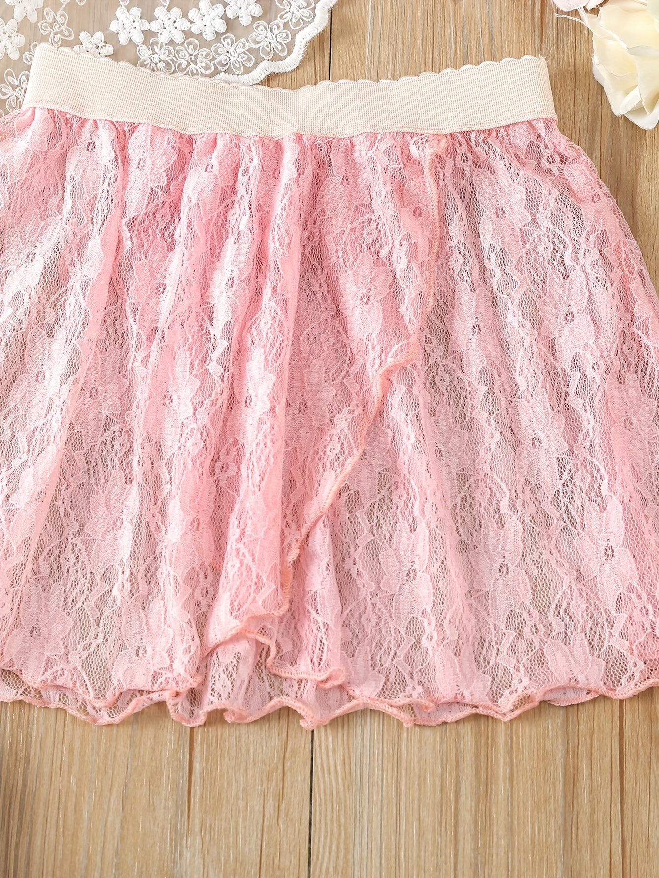 Girls Solid Lace Ballet Skirt for Dance Practice Performance Sports