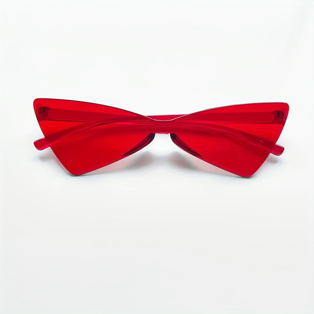 Y2K Triangle Cat Eye Sunglasses Rimless for Beach Party Club