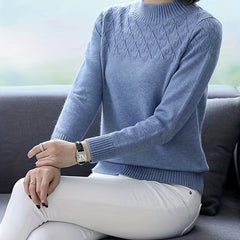 Mock Neck Long Sleeve Sweater for Women
