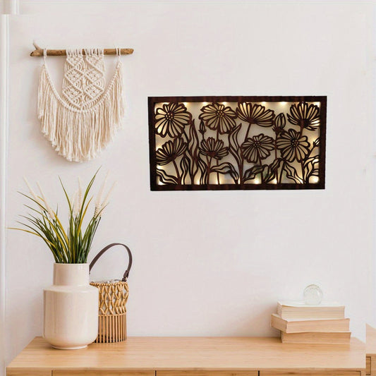 LED Flower Shape Wooden Lamp Home Decoration