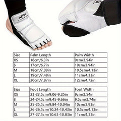 1 Pair Hand Guards And 1 Pair Foot Guards - Taekwondo Gloves And Foot Guards